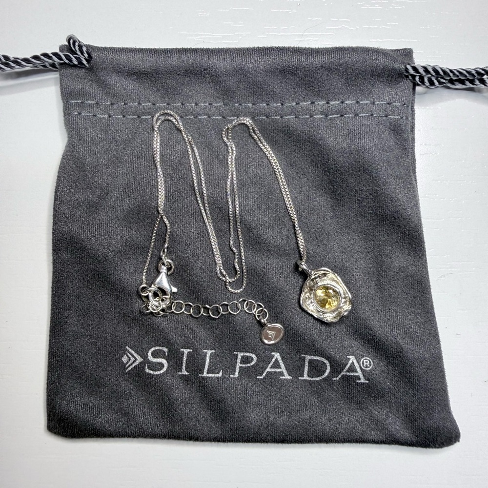 Silpada Citrine and Silver Necklace